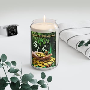 Money Drawing Scented Candle, 13 75oz - Hoodoo Spell Candle for Wealth and Prosperity, Money Attraction Candle, Ritual Candle for Abundance,