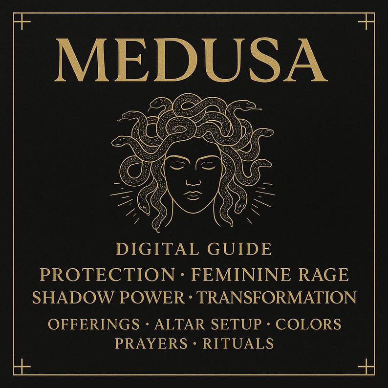 Meduza Lettering Medusa Digital Guide | Goddess of Protection, Shadow Power, Feminine ...