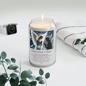Scented Candle, 13 75oz - Guardian Angel Prayer Candle, Divine Protection, Comfort, Trust, Love, Home Decor