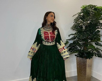 Handmade Afghan Dress | Kuchi Dress | Embroidered Afghan Wedding Dress | Traditional Afghan Outfit | Boho Festival Dress | Pashtun Dress