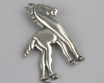 Vintage Sterling Horse Pin, Sterling Horse Brooch, Horse Jewellery, Animal Jewelry, Sterling Silver, Large Brooch,Animal Brooch,Gift For Her