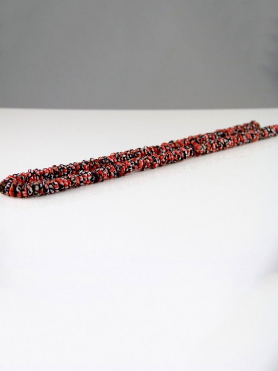Red and Black Glass Bead Necklace , Ghana Necklace, K… Gem