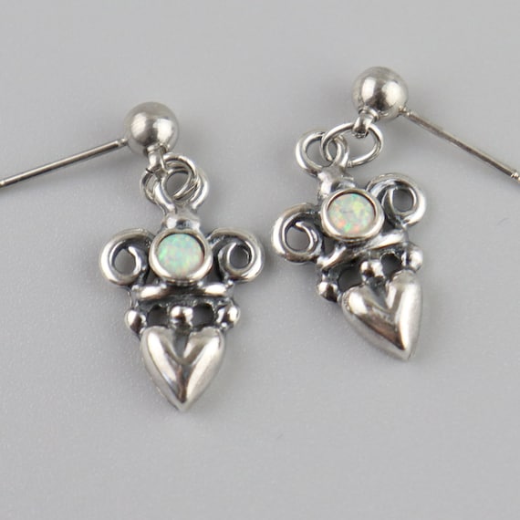 Boucles D'oreilles Pendantes En Argent Massif - Style Art Nouveau - Neuf Avec étiquettes