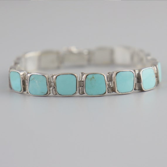 Vintage Turquoise 950 Sterling Silver Chile Handma