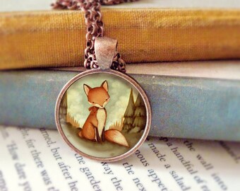 Red Fox Necklace, Fox Pendant, Fox Jewelry, Fox Animal Necklace, Animal Art, Animal Jewelry, Kids Jewelry Children - Little Fox In The Woods