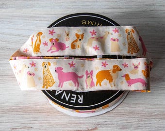 Dog Medley Jacquard Ribbon, Dog Park Collection - Sarah Watts - dog lover gift - 1 1/2-inch wide (38 mm) - per 1 yard length
