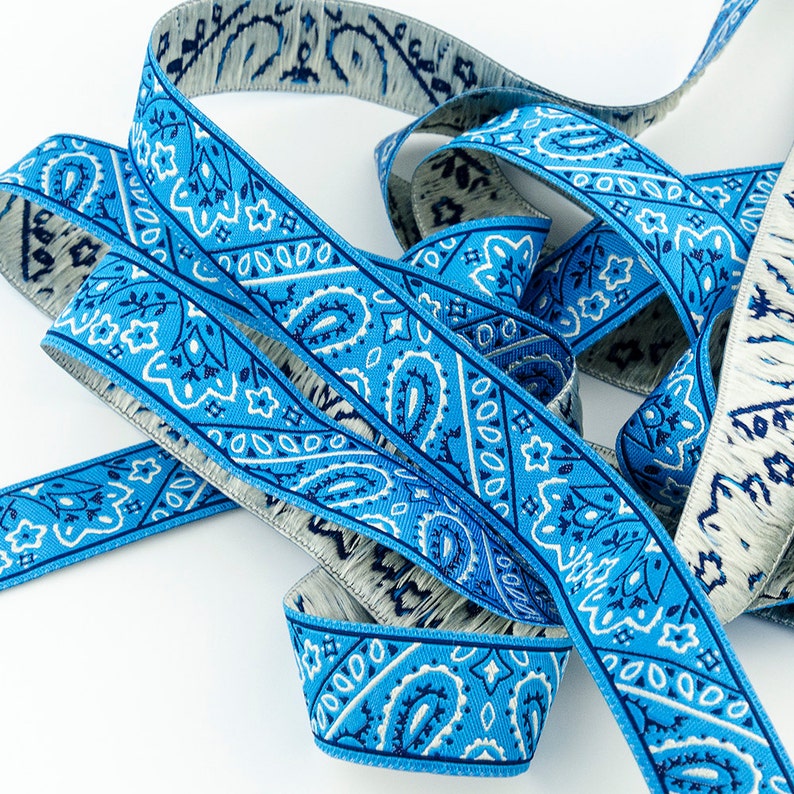 Blue Bandana Ribbon by Ralphael Kerley 22 mm Etsy