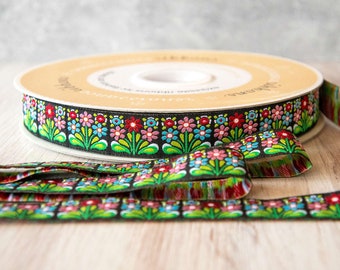 Simple Bouquet floral jacquard ribbon by Mary Engelbreit - 7/8-inch (22 mm) - per yard length