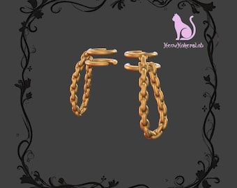 Hoop earrings with chain