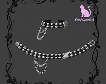 Belt with chain and lightning bolt