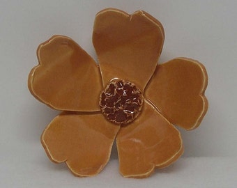 Pumpkin Porcelain Handbuilt Flower Decor