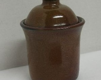 Chestnut Porcelain Lidded Jar