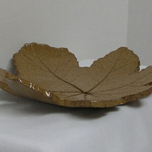 Spotted Brown Stoneware Hollyhock Leaf image 4