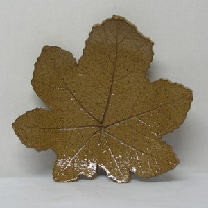 Spotted Brown Stoneware Hollyhock Leaf image 2