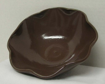 Porcelain Cocoa Semi-Matte Flower Bowl