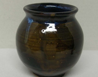 Retro Brown and Deep Blue Porcelain Vase
