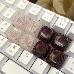 Conjunto de teclas artesanais com renda elegante (quatro teclas)