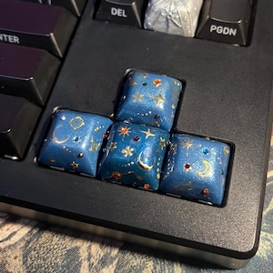 Porte-clés céleste vintage : Porte-clés artisanal en pâte polymère