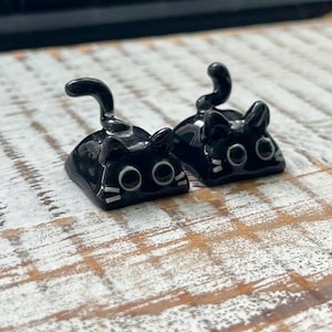 Cute Spooky Cat Keycap, Cute Artisan Keycaps, Handmade Polymer Clay Artisan Keycaps