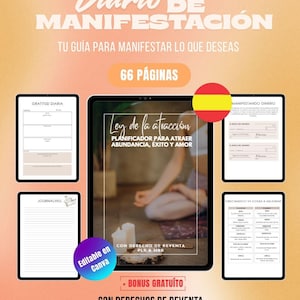 Diario de Manifestación, Guía para Manifestar, Ley de la Atracción, Planificador de Abundancia y Éxito, Con Derechos de Reventa, MRR/PLR