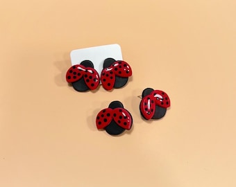 Ladybug Stud Earrings | Cute Earrings | Handmade Jewelry | Polymer Clay Earrings | Hypoallergenic