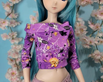 BJD Doll SD Female Purple Webs Crop Shirt In Stock