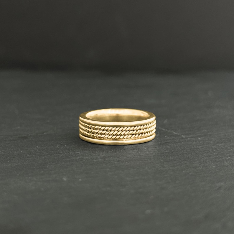 Triple Rope 7mm Band Men's Wedding Ring / Triple Rope Twist Design / Classic and ...
