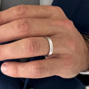 3 mm Band Herren Ehering / Low Dome Comfort Fit / Minimalistisches und Elegantes handgemachtes Band für das Tägliche Tragen / Für Ihn