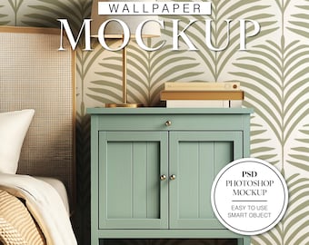 Bedroom Wallpaper Mockup, Interior Design Mockup, PSD Wallpaper Mockup, Wall Mockup, PSD Mockup, Room Mockup, Cozy Mockup, Pattern Mockup