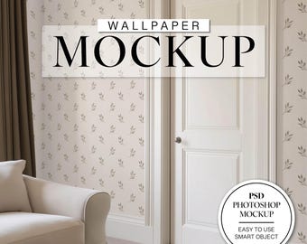 Cozy Living Room Wallpaper Mockup, Interior Design Mockup, PSD Wallpaper Mockup, Blank Wall Mockup, Psd Mockup, Pattern Mockup