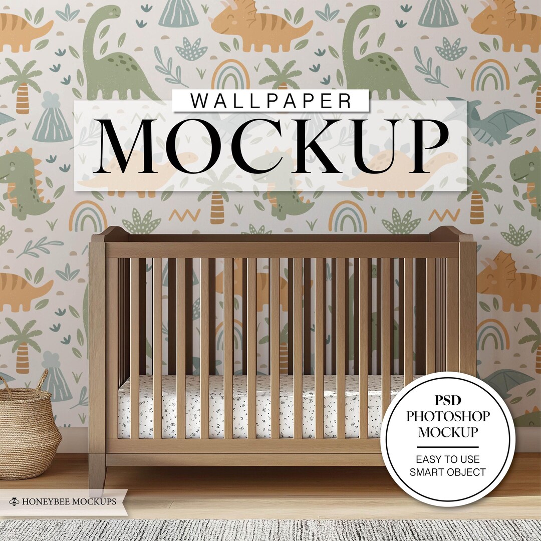 Nursery Room Wallpaper Mockup, Interior Design Mockup, PSD Wallpaper ...