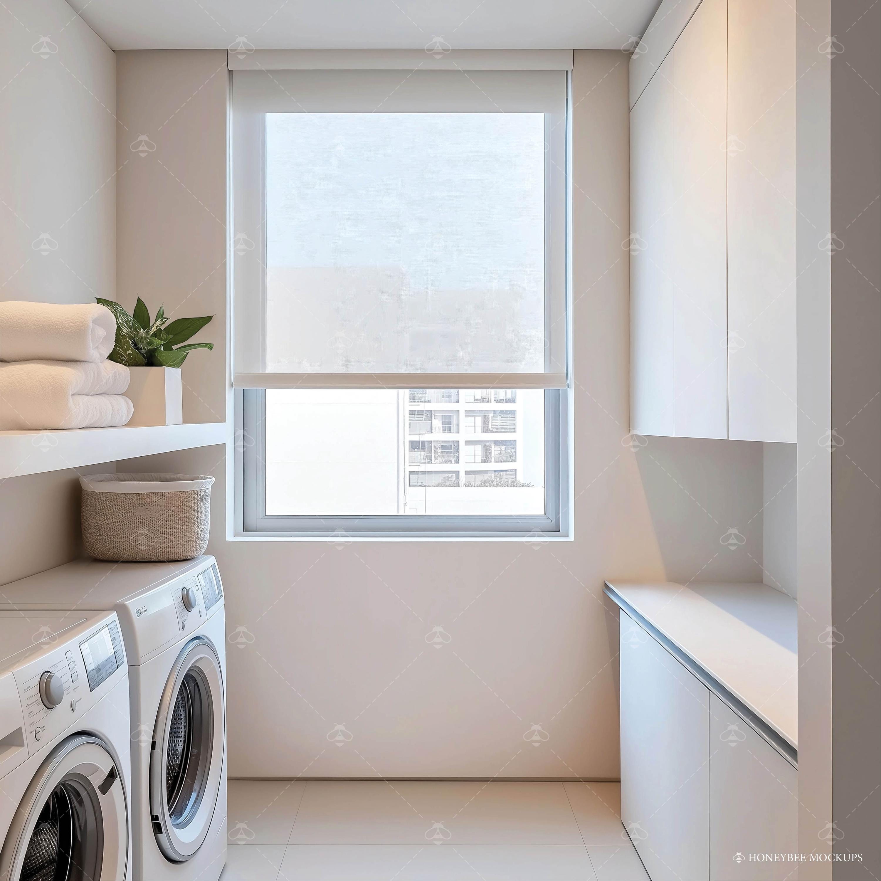 Laundry Room Wallpaper Mockup, Interior Design Mockup, PSD Wallpaper ...