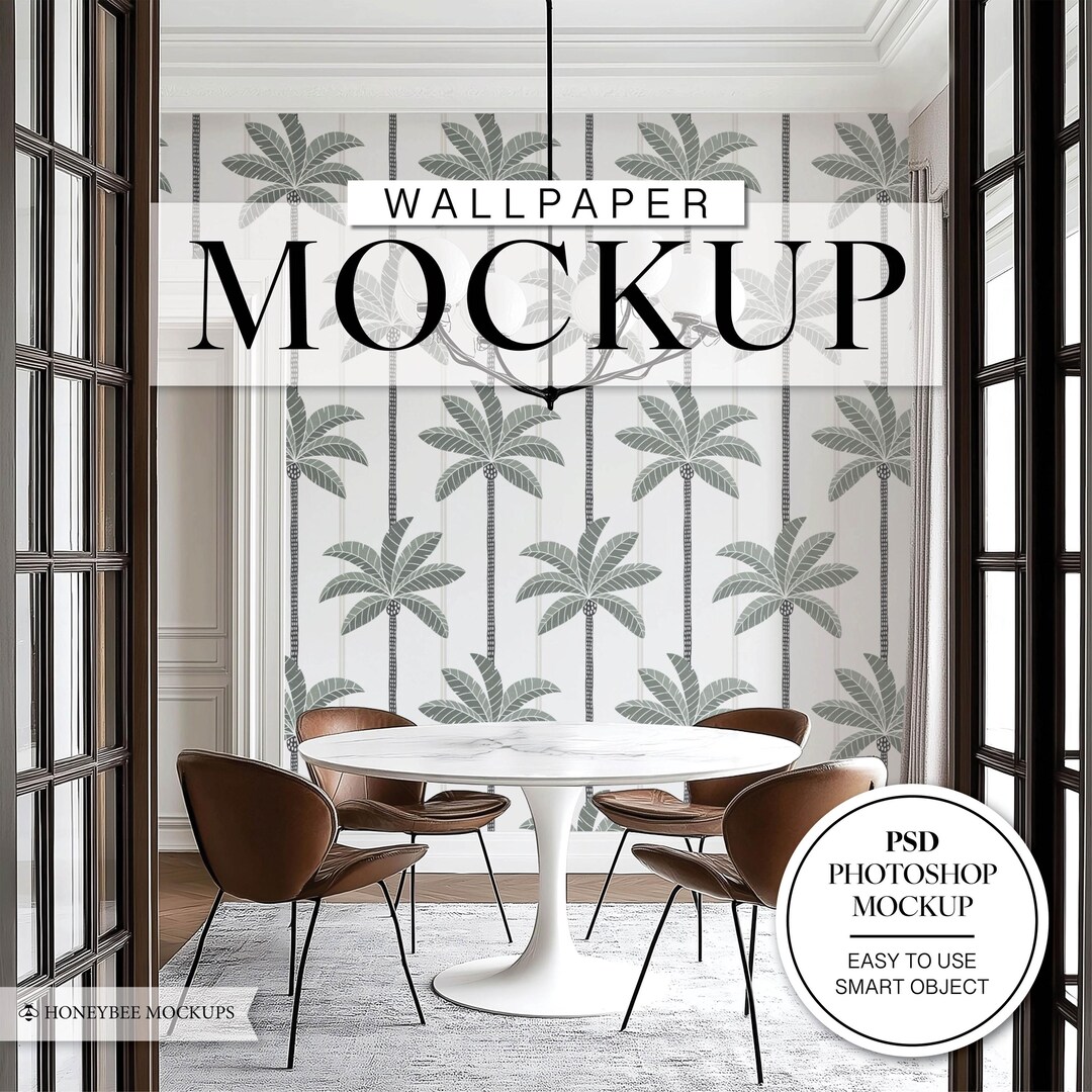 Dining Room Wallpaper Mockup, Interior Design Mockup, PSD Wallpaper ...
