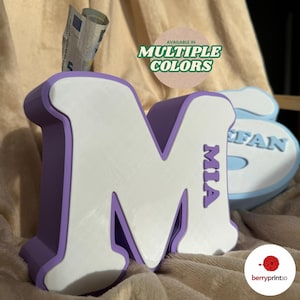 Hucha con letra personalizada impresa en 3D / Hucha infantil con nombre / Regalo para matrícula escolar / Bautizo o cumpleaños