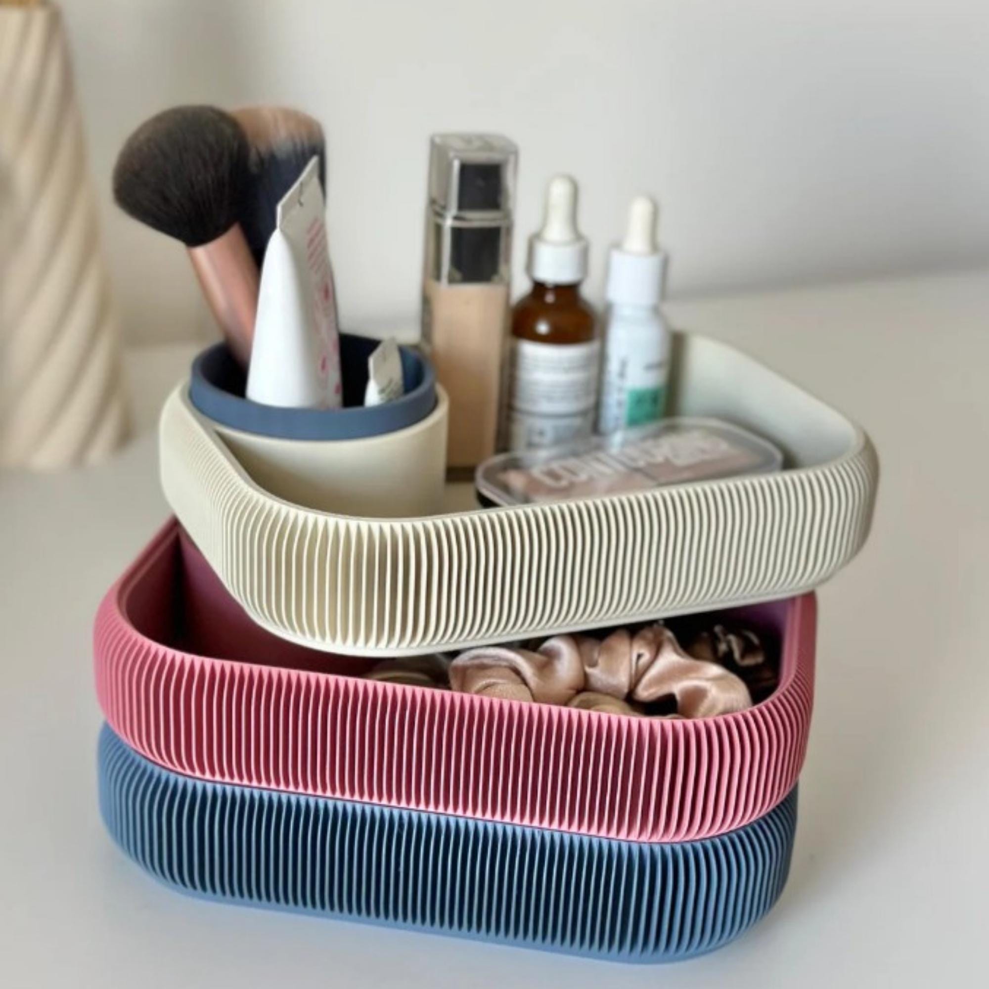 Makeup Organizer 3D Printed / Stackable Cosmetic Storage