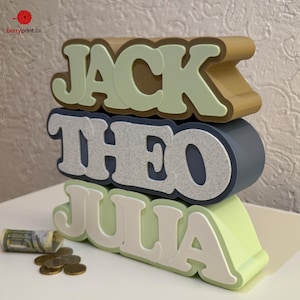 Hucha personalizada / Hucha con nombre / Hucha para fiestas / Regalo de bautizo / Niña / Bebé / Niño / Regalos personalizados