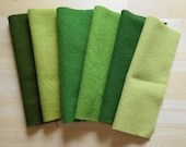 Green Wool Fabric Bundle Hand Dyed and Felted Wool Fabric Number 2747 Perfect for Rug Hooking, Quilting, Wool Applique, and Sewing