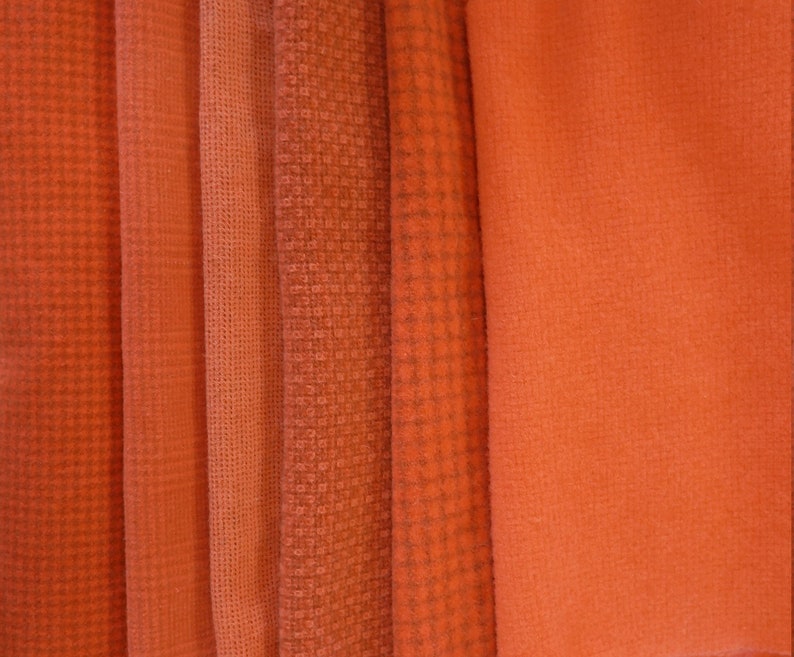 Hand Dyed Felted Wool in a Beautiful Collection Perfect Rug Hooking and Applique Wool Coral Peach Mango Salmon