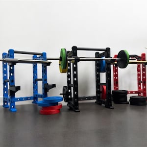 Miniature Squat Rack 1:10 Scale Custom Gym Rack Desk Organizer Pen Holder Barbell & Plate Stand Powerlifting Gift Fitness Decor Dollhouse