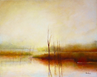 Original oil painting "Sailboats in the Distance"
