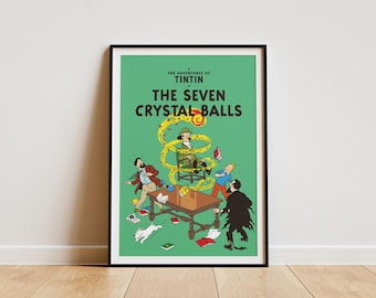 Poster Kuifje gerestaureerd: de zeven kristallen bollen, digitale poster, download