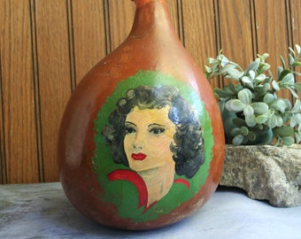 Painted Woman On Gourd