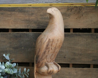 Hand Carved Large Wood Parrot/Bird