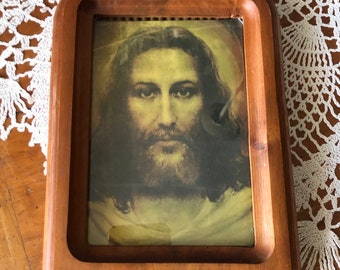 Vintage Multi Motion Collector Series Framed Jesus Postcard