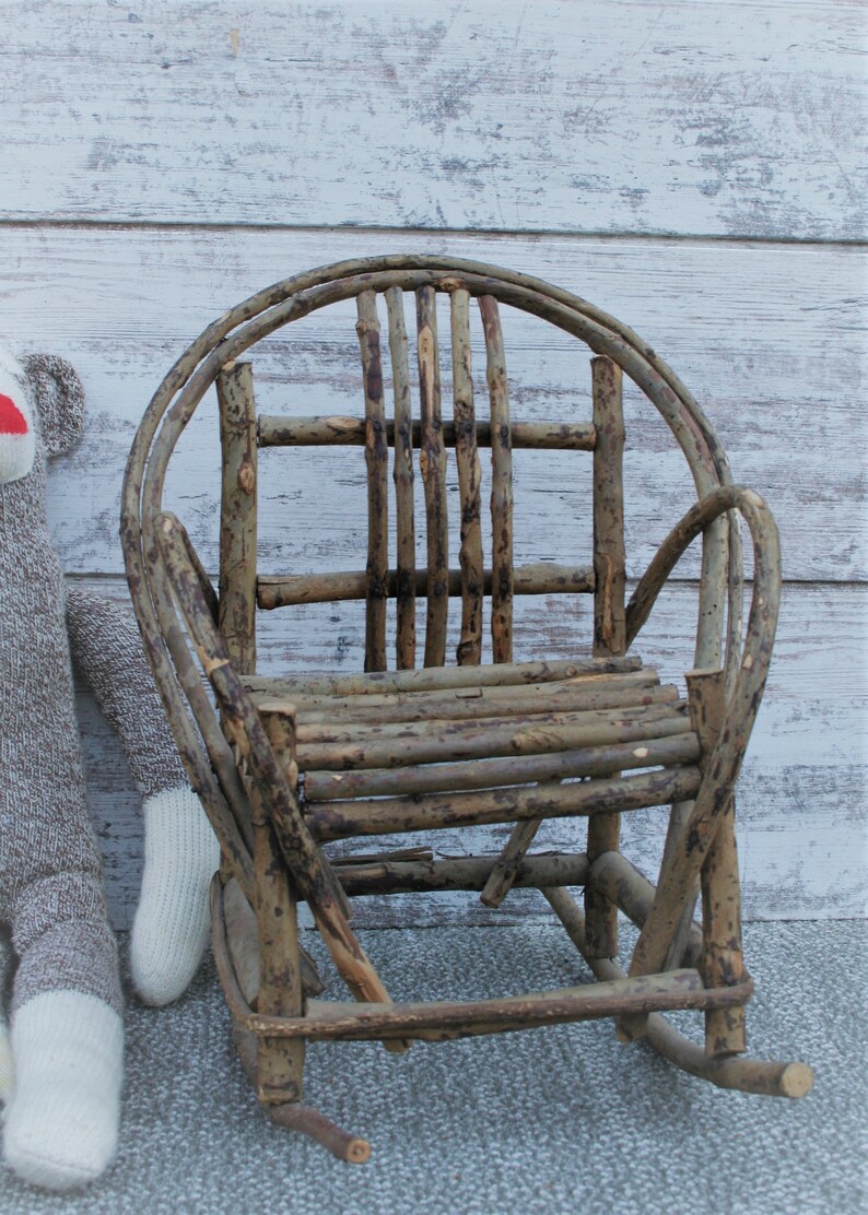 Adorable Vintage Handmade Willow Doll Rocker/Chair Etsy