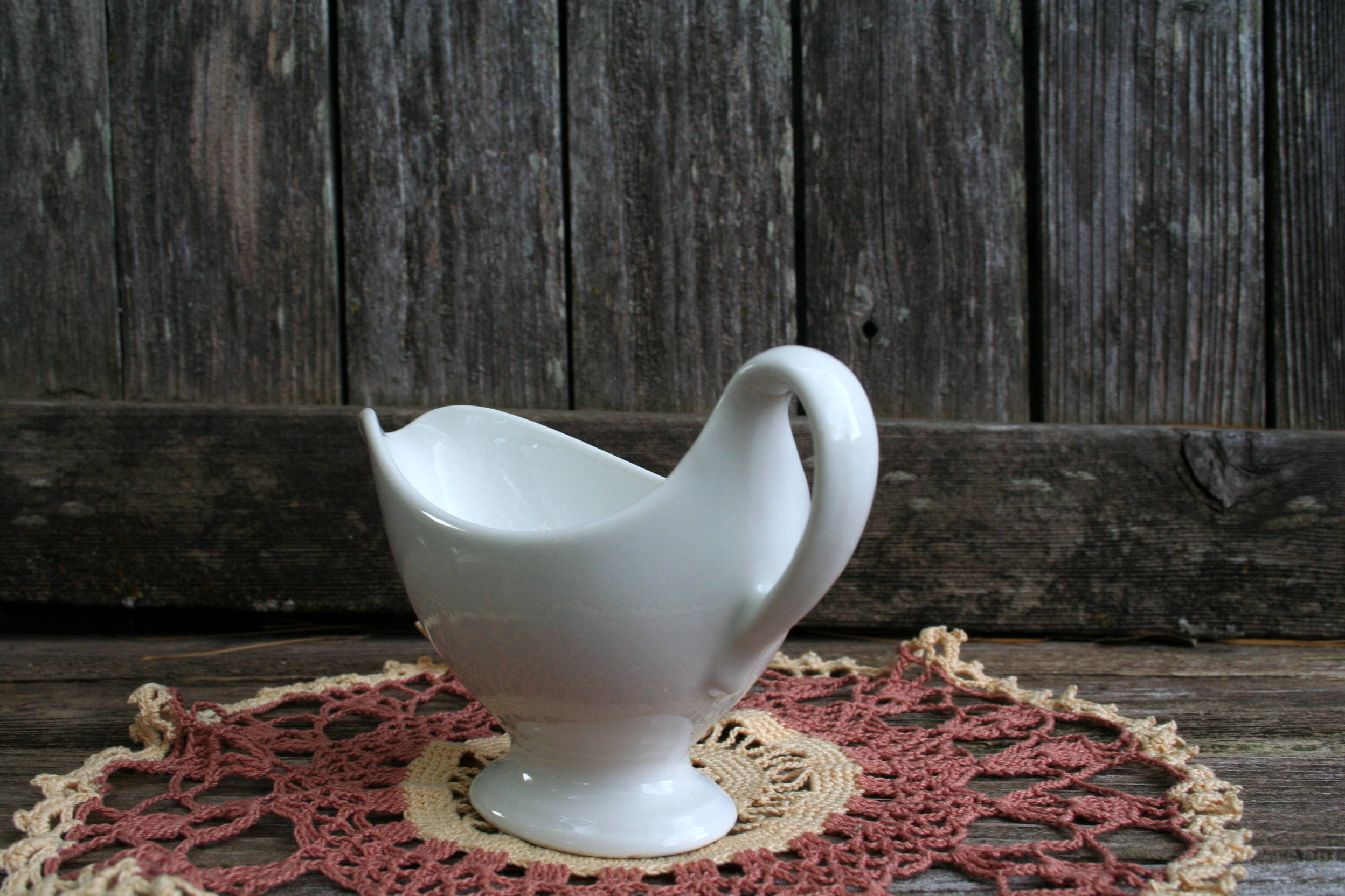 White Ironstone Gravy Boat / Pitcher Etsy
