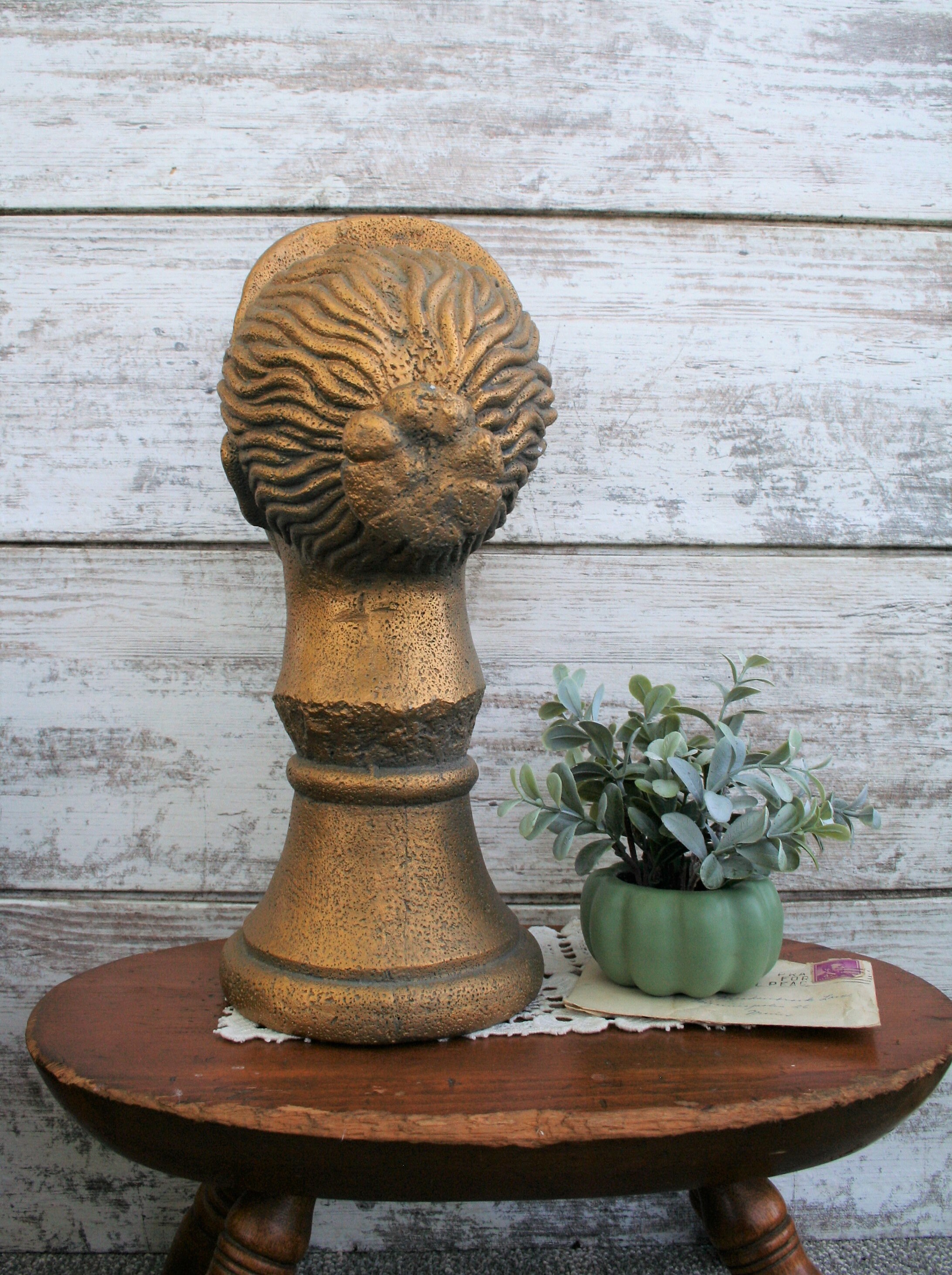 Vintage Concrete Head Statue Etsy 日本