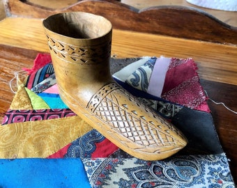 Vintage Handcarved Wooden Boot / Miniature / Unique