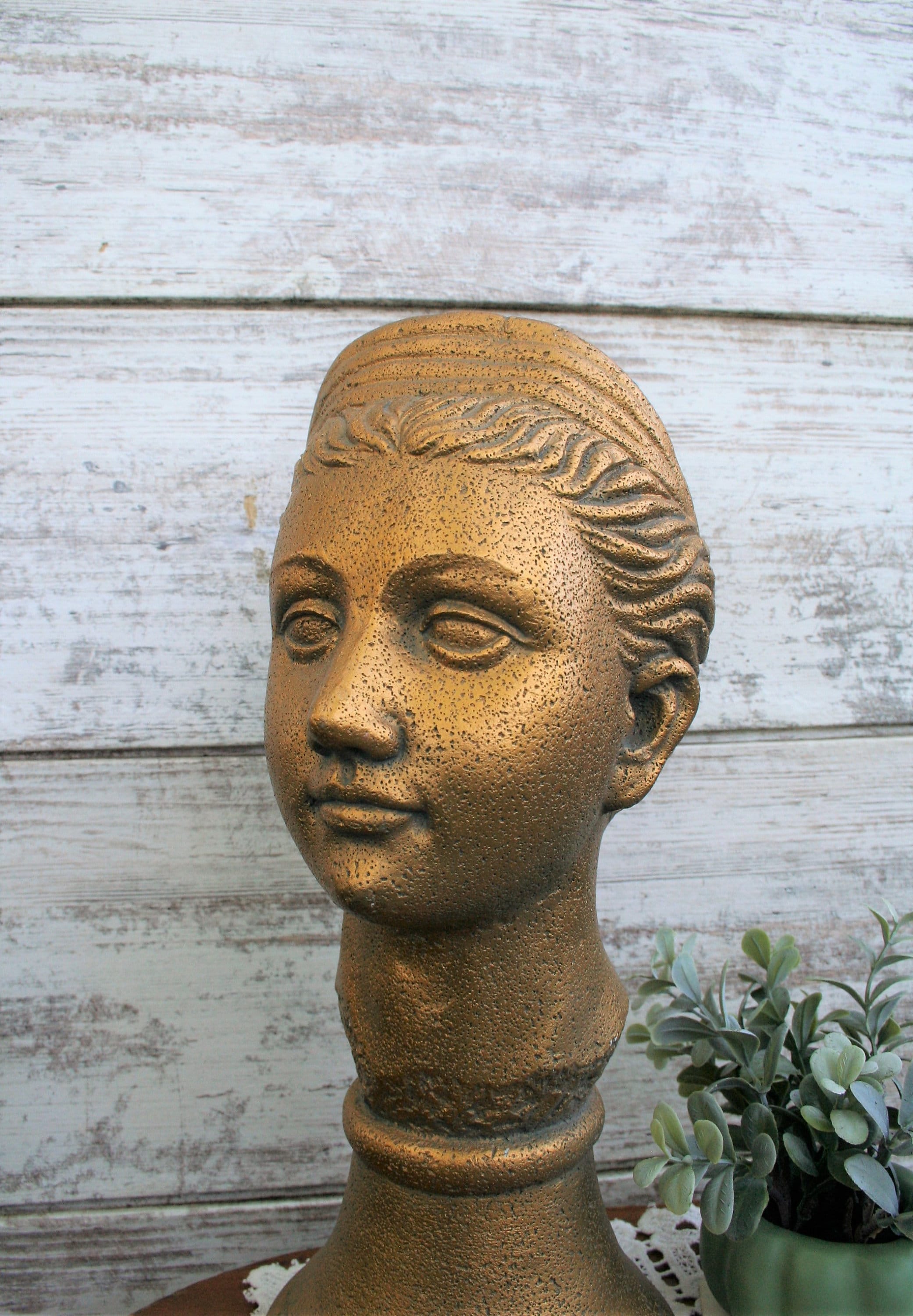 Vintage Concrete Head Statue Etsy 日本