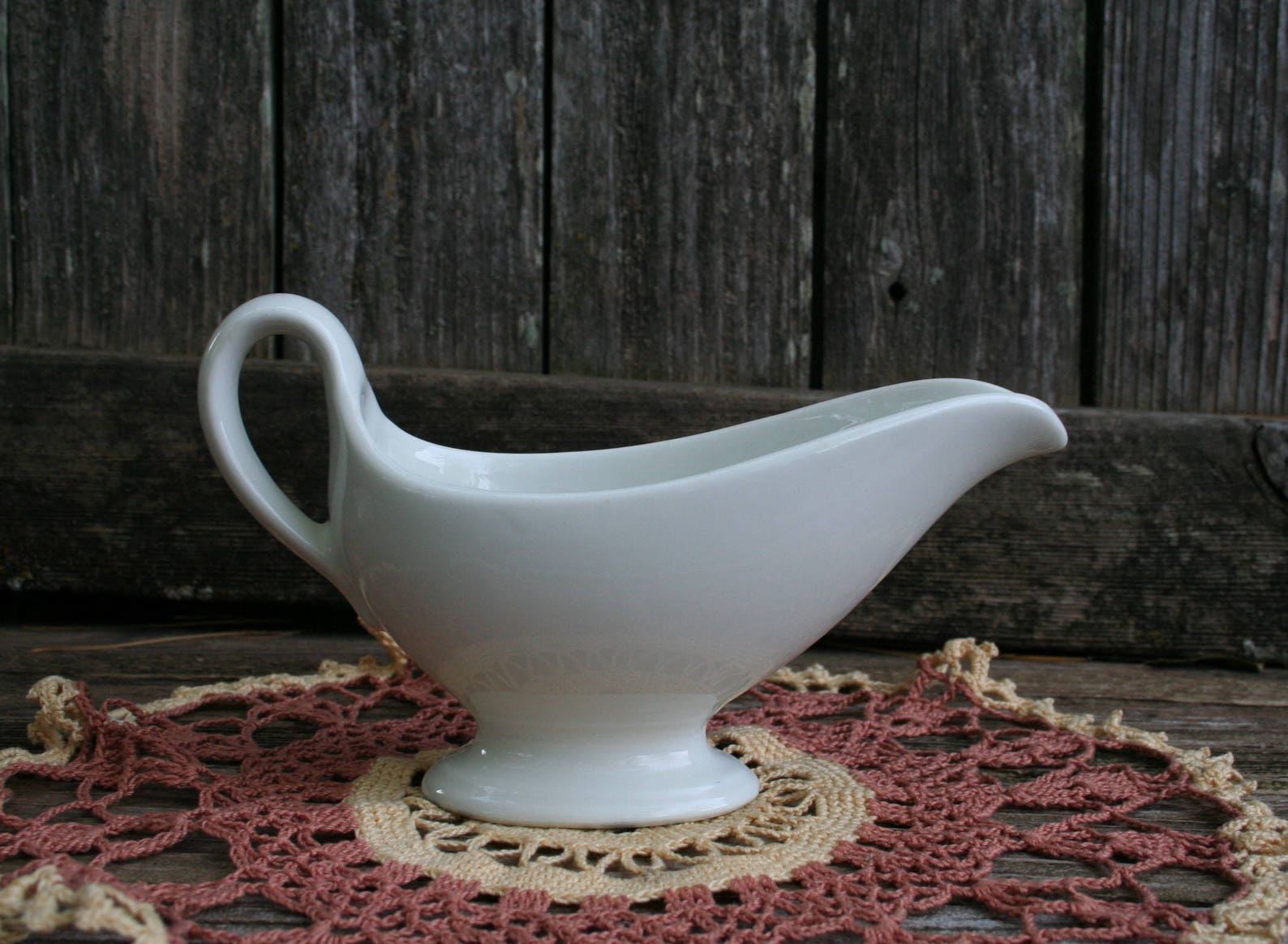 White Ironstone Gravy Boat / Pitcher Etsy